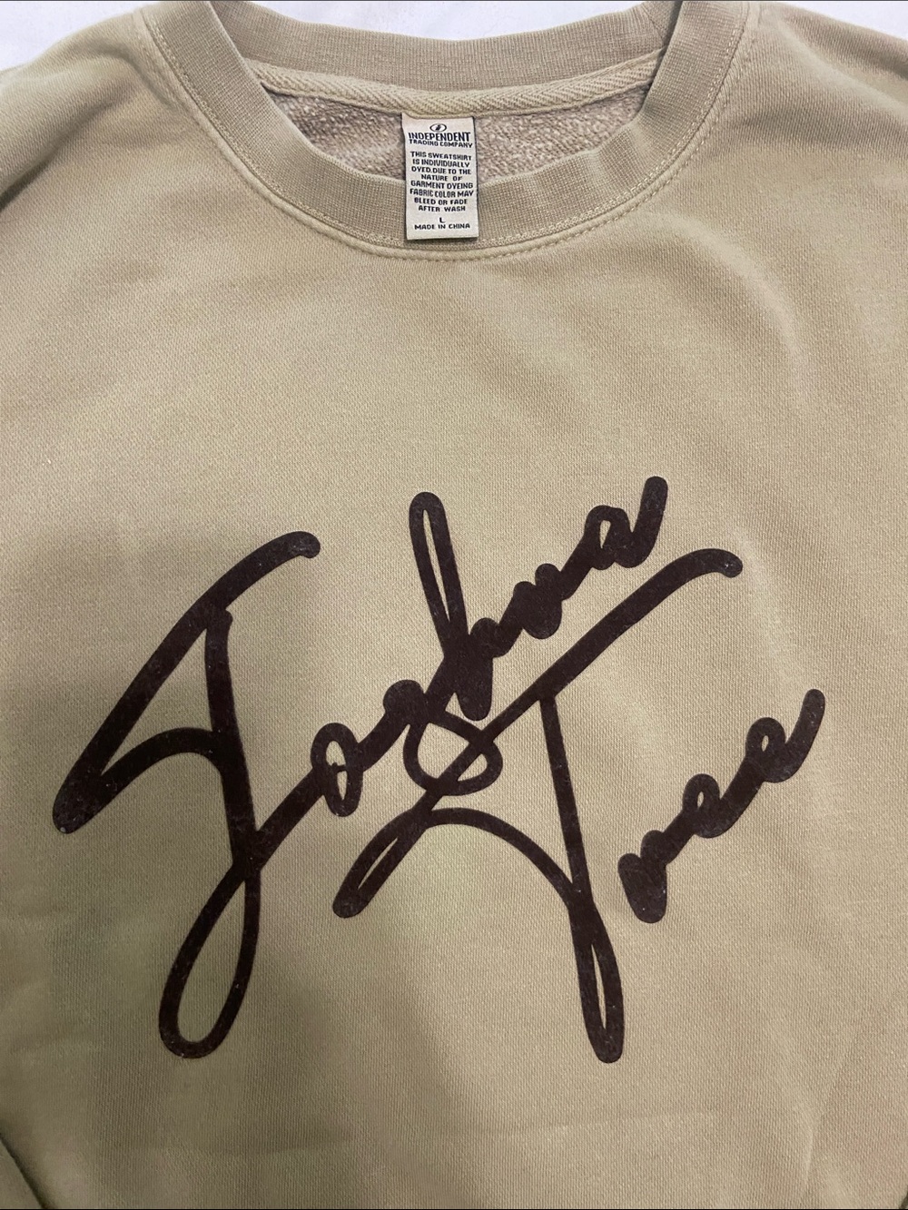 Women’s  Crewneck Sweatshirt in Khaki with Script Logo
